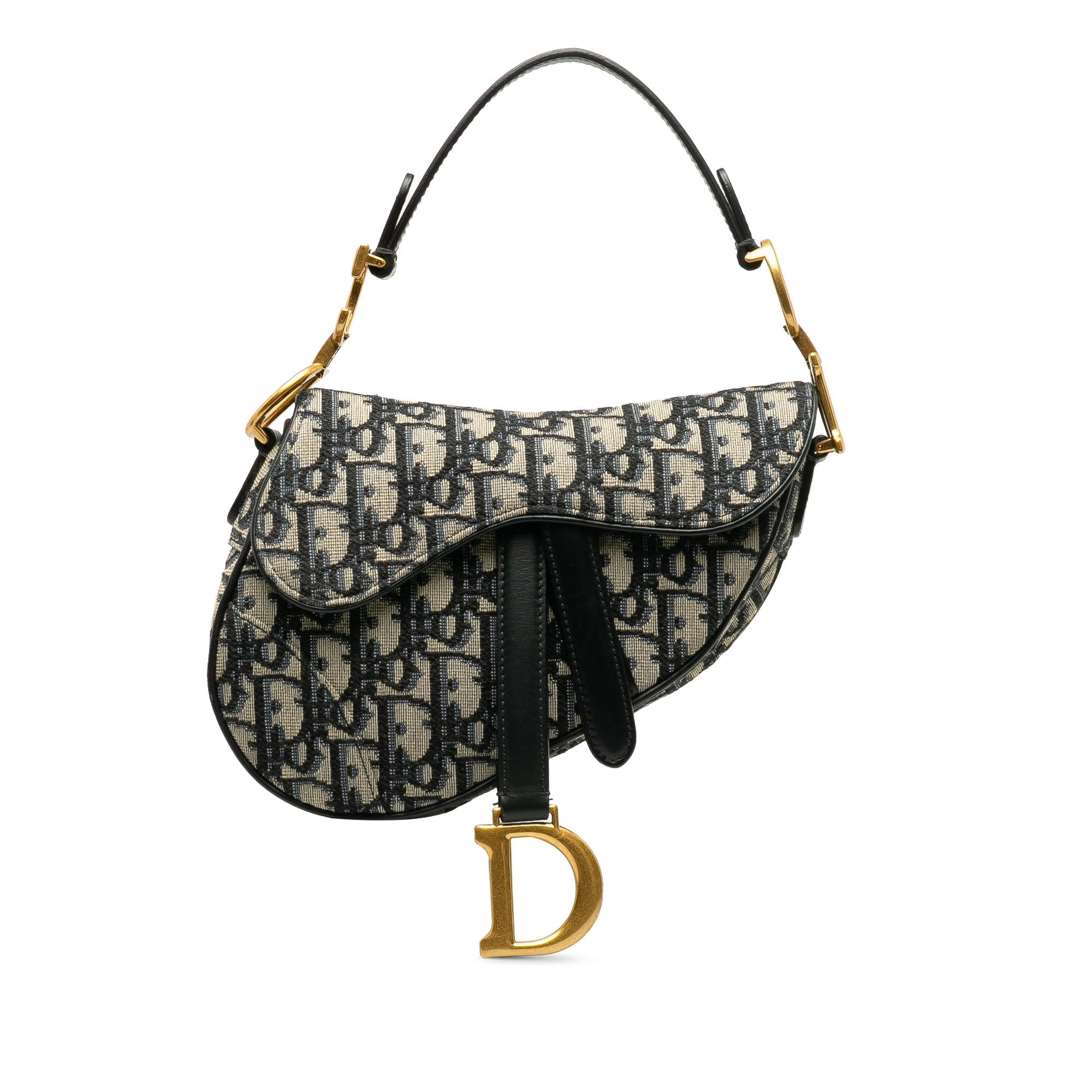Dior Mini Oblique Canvas Saddle Bag