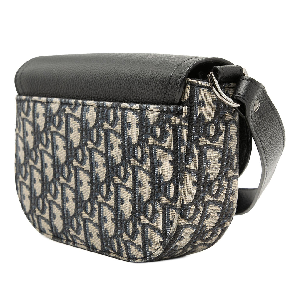 Dior Mini Oblique Canvas Saddle Buckle Messenger Bag