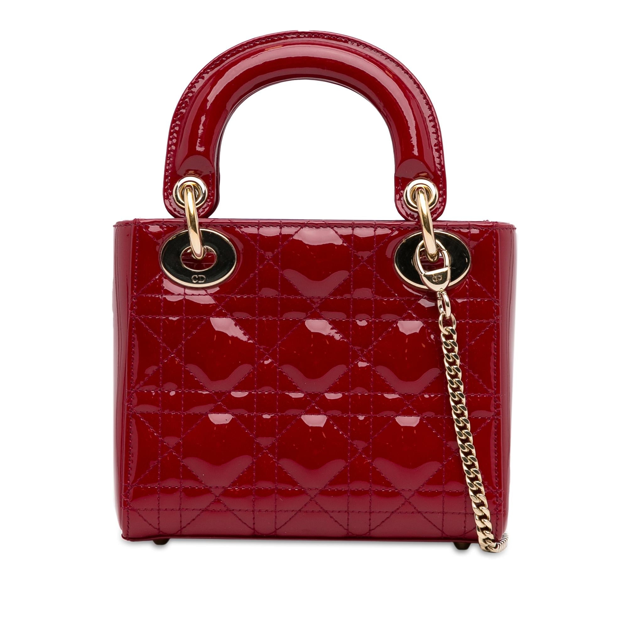 Dior Mini Patent Cannage Lady Dior (SHG-xyZM3w)