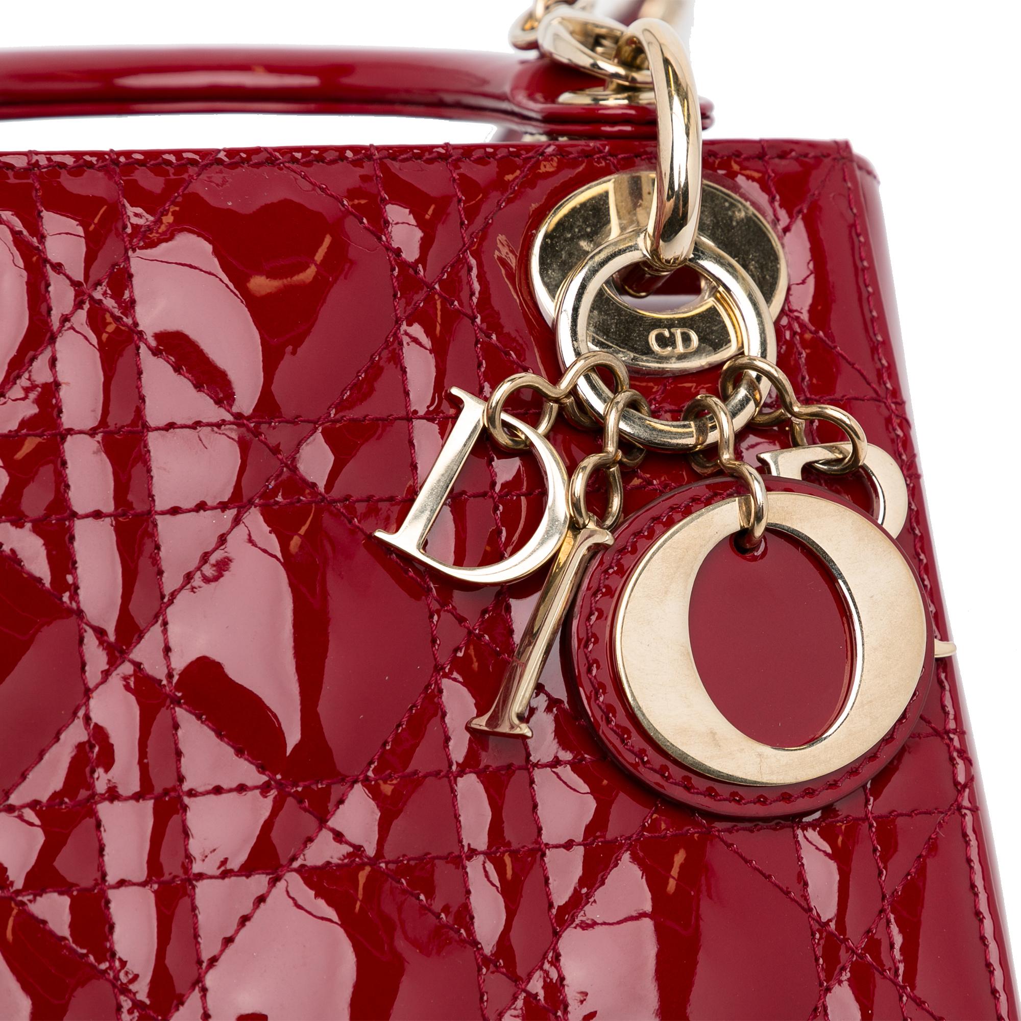 Dior Mini Patent Cannage Lady Dior (SHG-xyZM3w)
