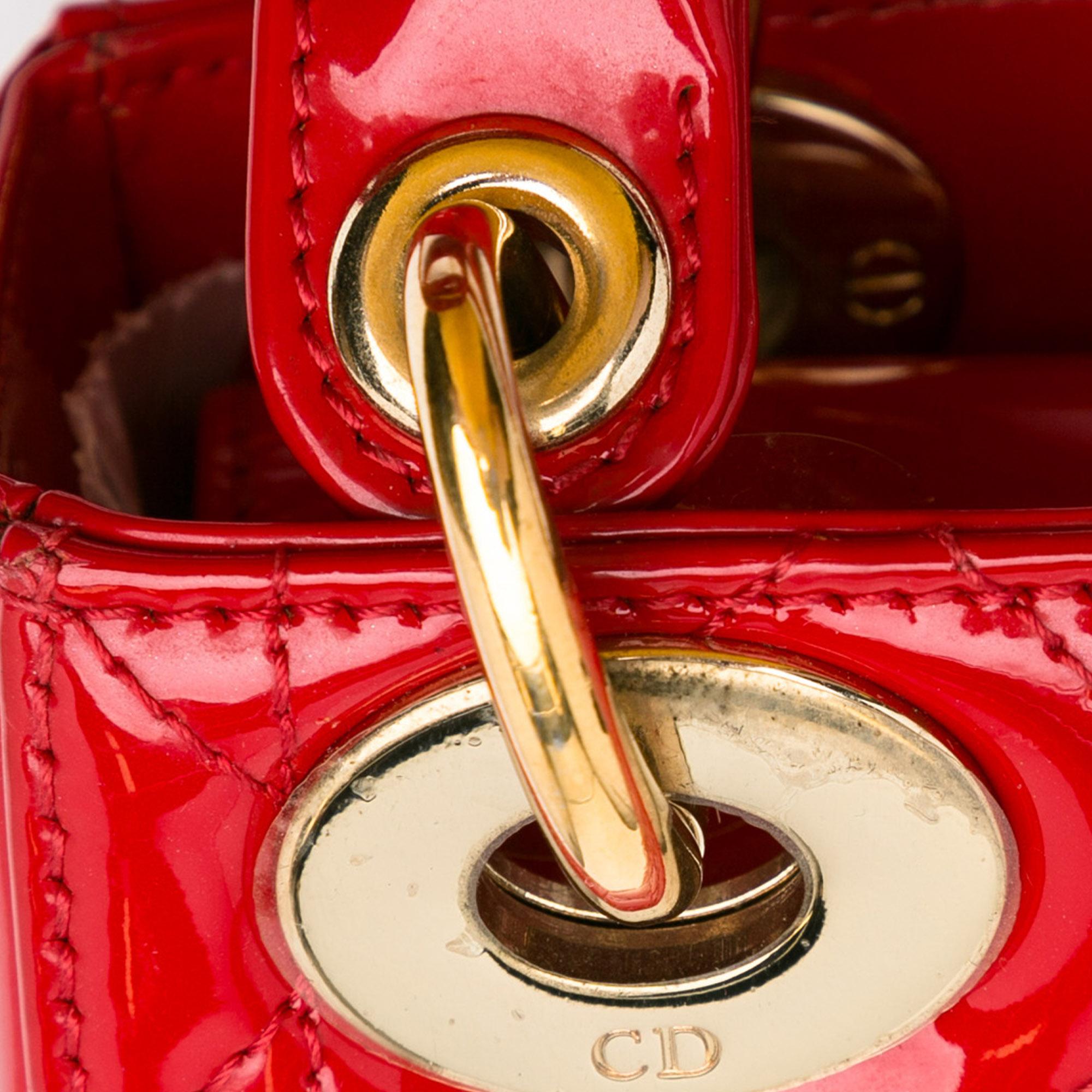 Dior Mini Patent Cannage Lady Dior (SHG-vUKhxA)