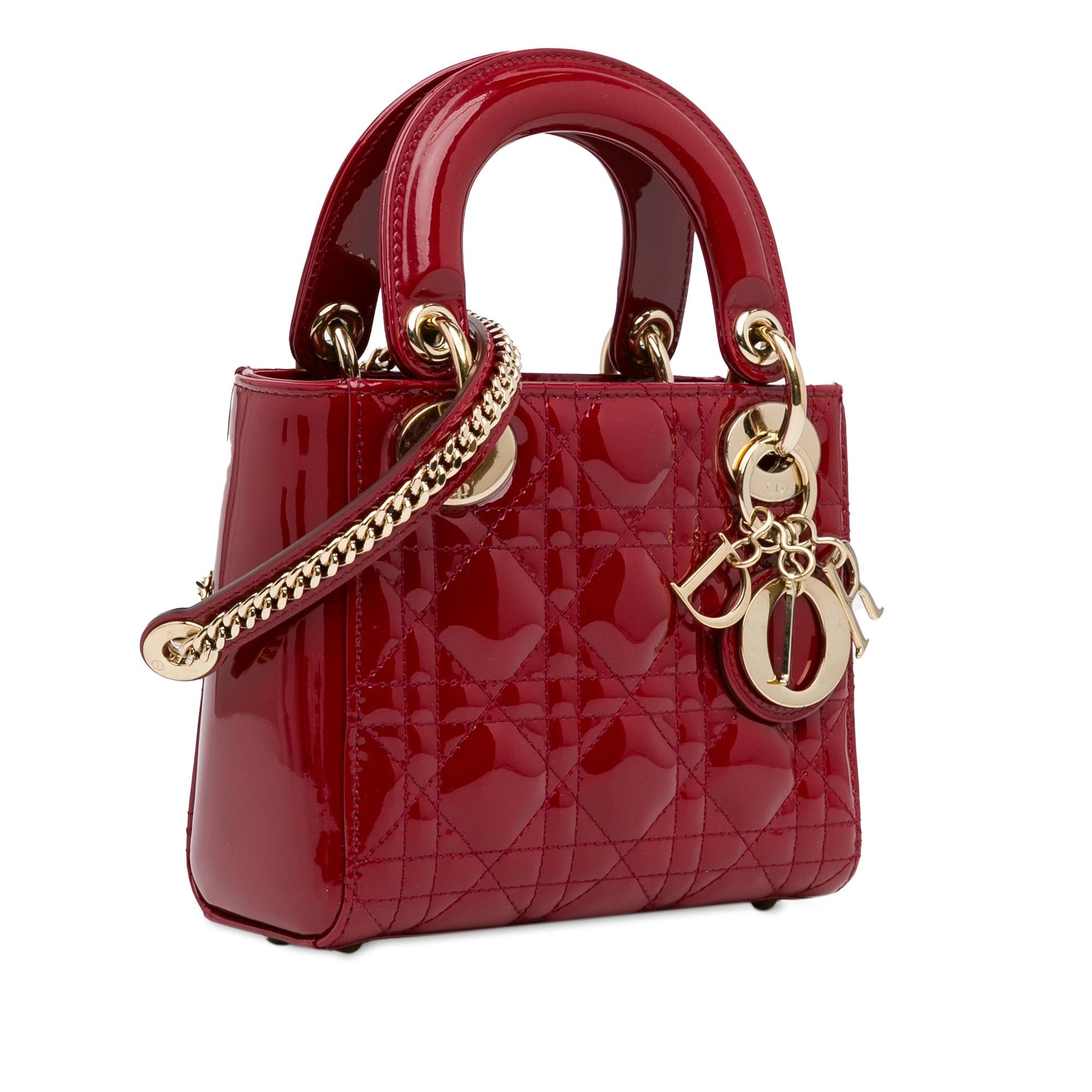 Dior Mini Patent Cannage Lady Dior (SHG-6VO4GV)