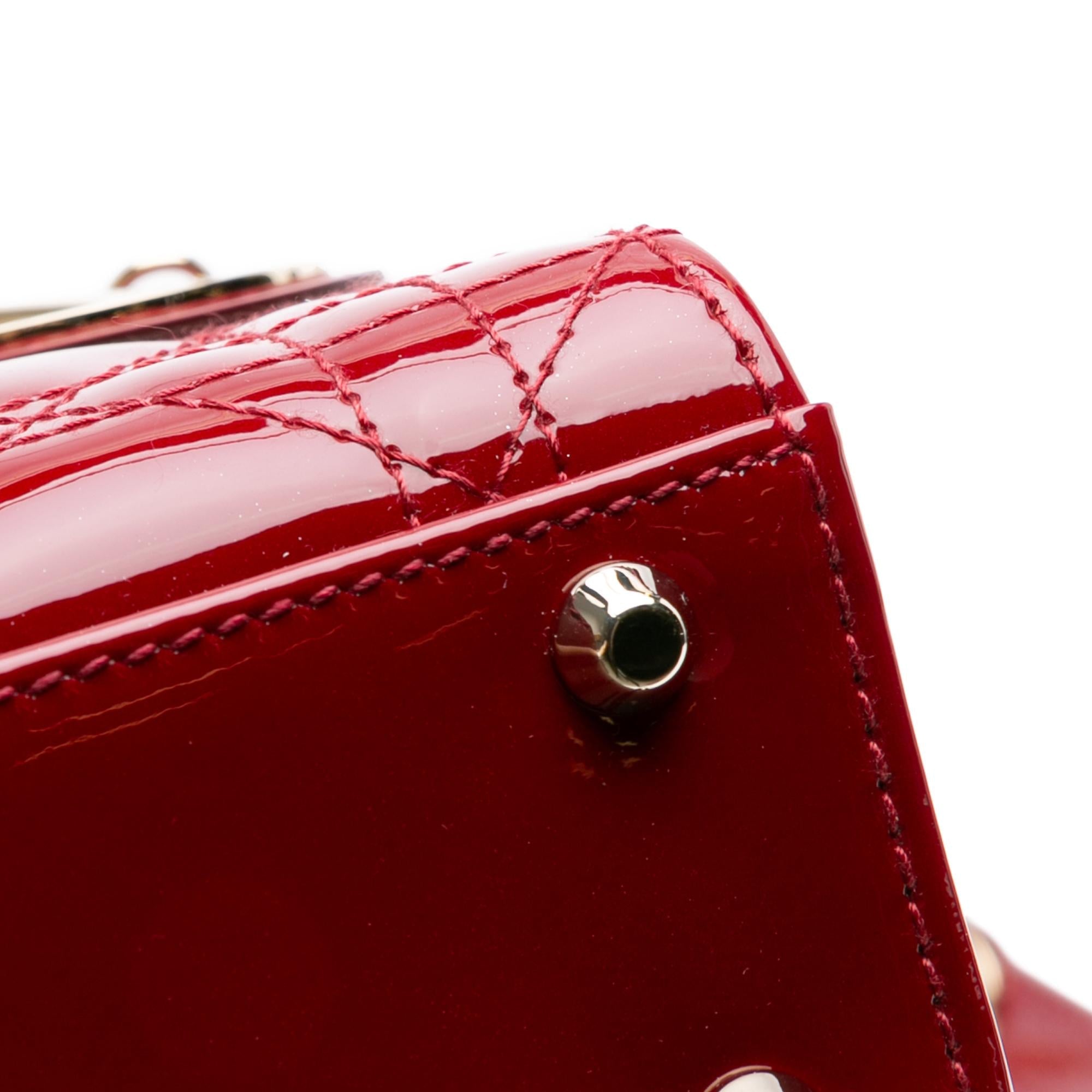 Dior Mini Patent Cannage Lady Dior (SHG-LSA7kd)