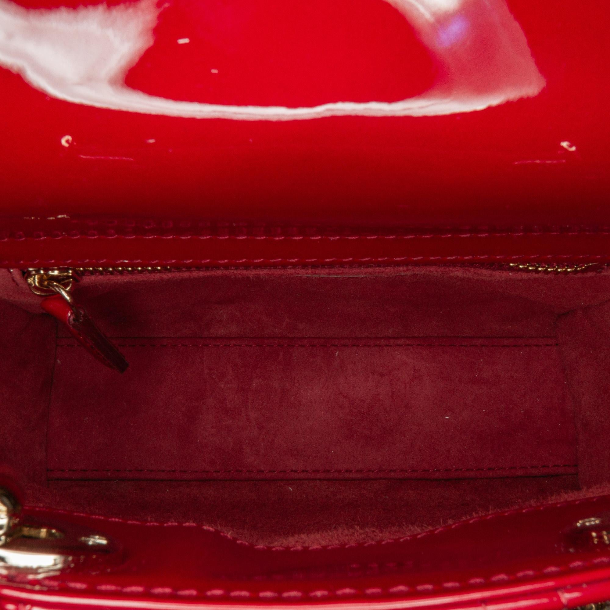 Dior Mini Patent Cannage Lady Dior (SHG-LSA7kd)
