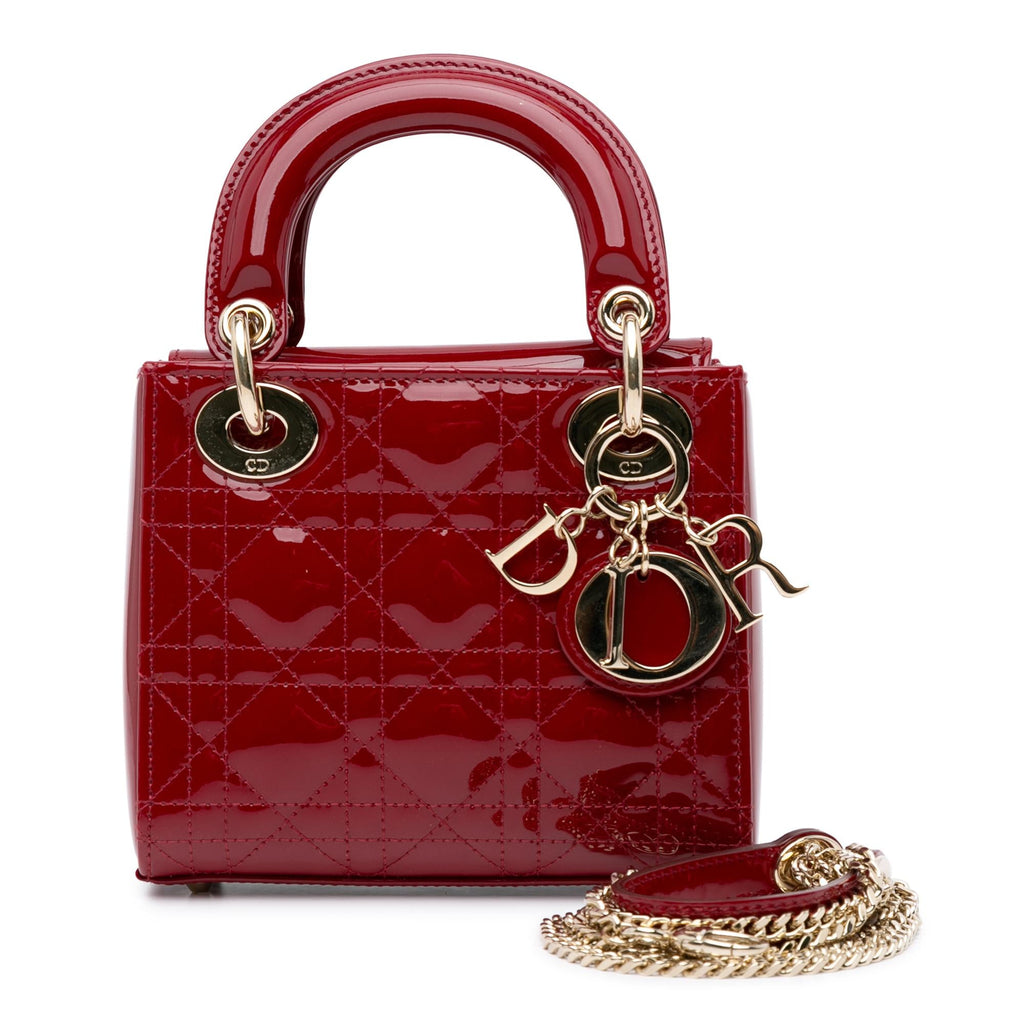 Dior Mini Patent Cannage Lady Dior (SHG-LSA7kd)