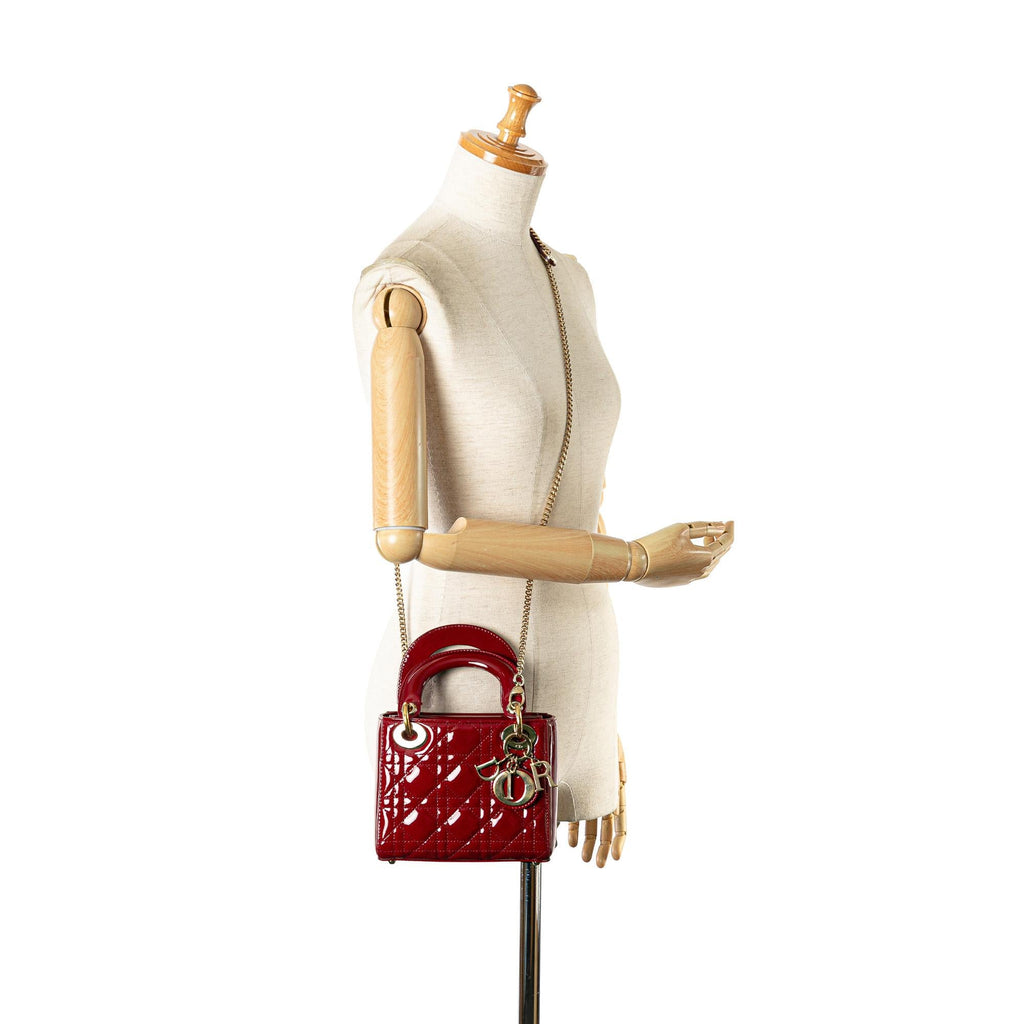 Dior Mini Patent Cannage Lady Dior (SHG-zlHyBX)