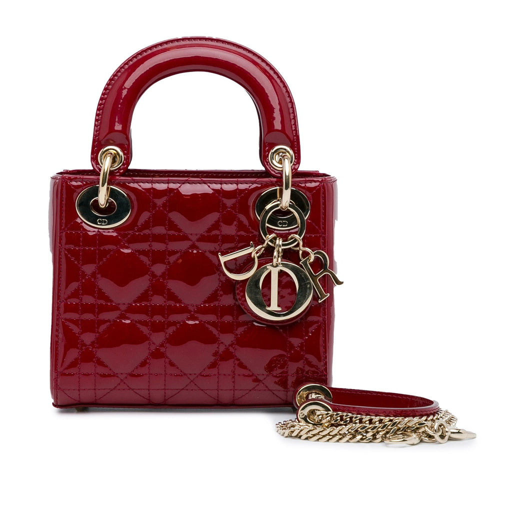Dior Mini Patent Cannage Lady Dior (SHG-5cWfM7)