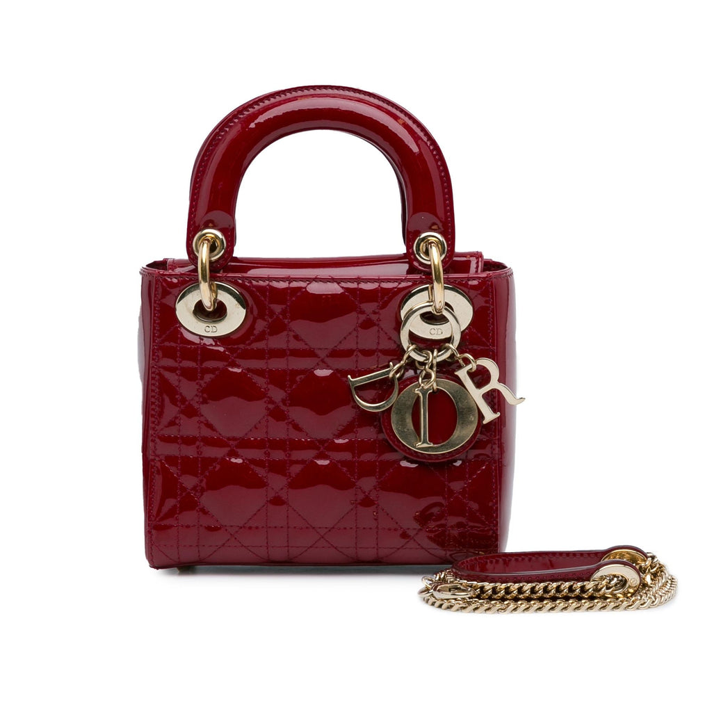 Dior Mini Patent Cannage Lady Dior (SHG-bl7bnY)