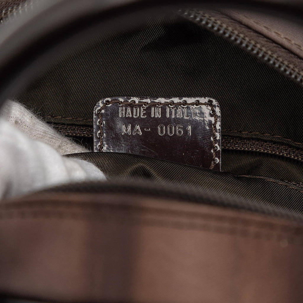 Dior Mini Printed Nylon Double Saddle Bowler Bag