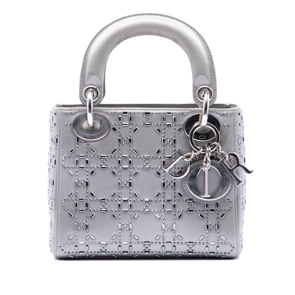 Dior Mini Satin Cannage Crystal Embellished Lady Dior