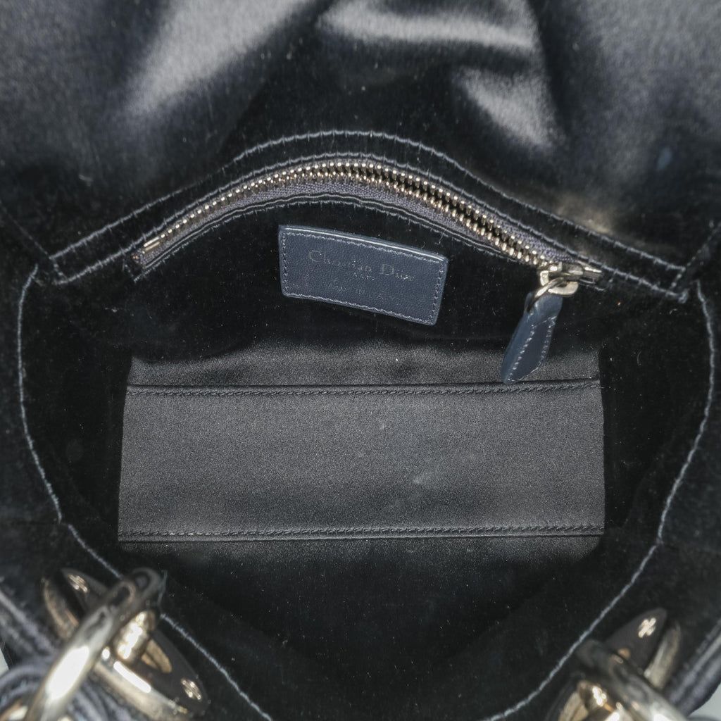Dior Mini Satin Cannage Strass Crystal Embellished Lady Dior