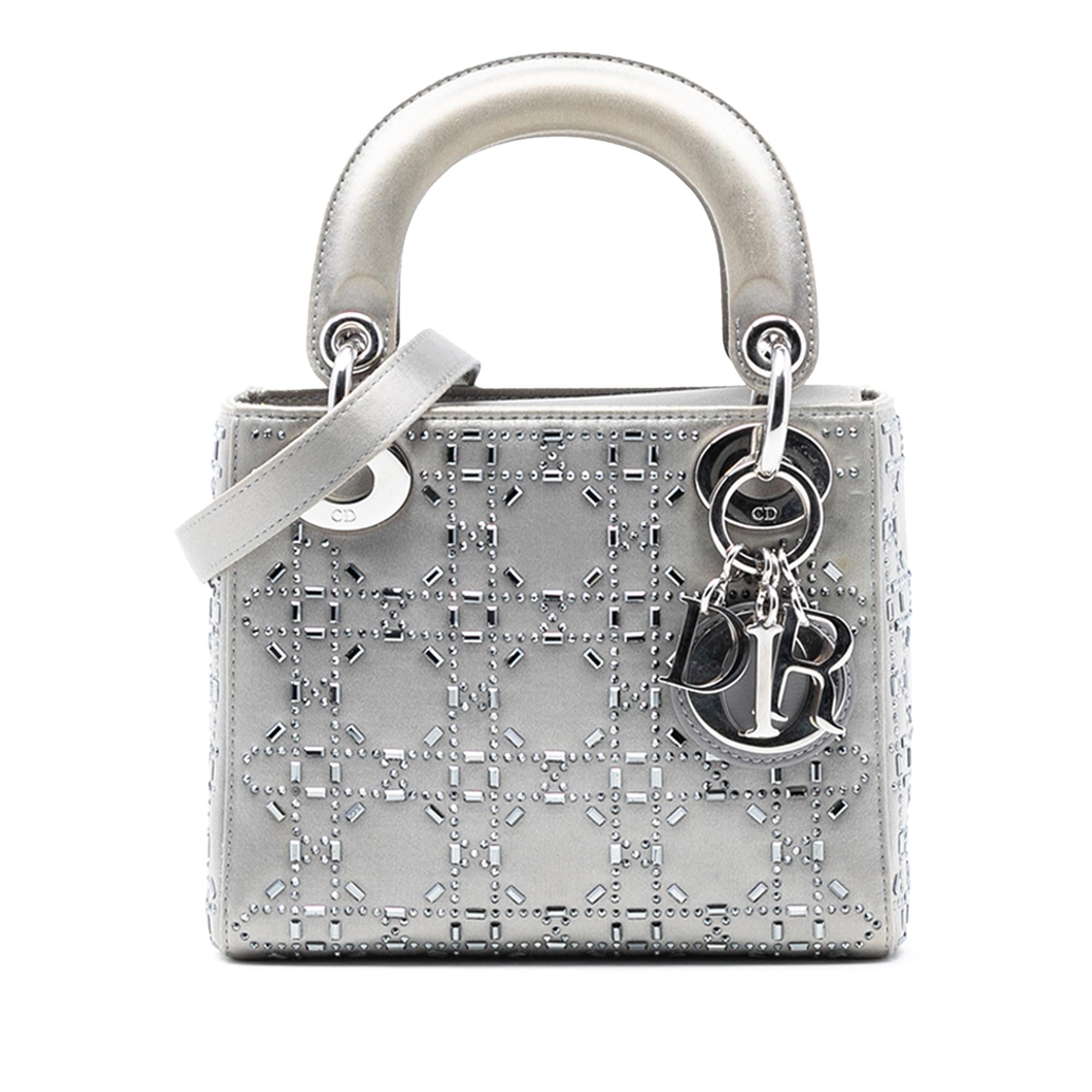 Dior Mini Satin Cannage Strass Crystal Embellished Lady Dior