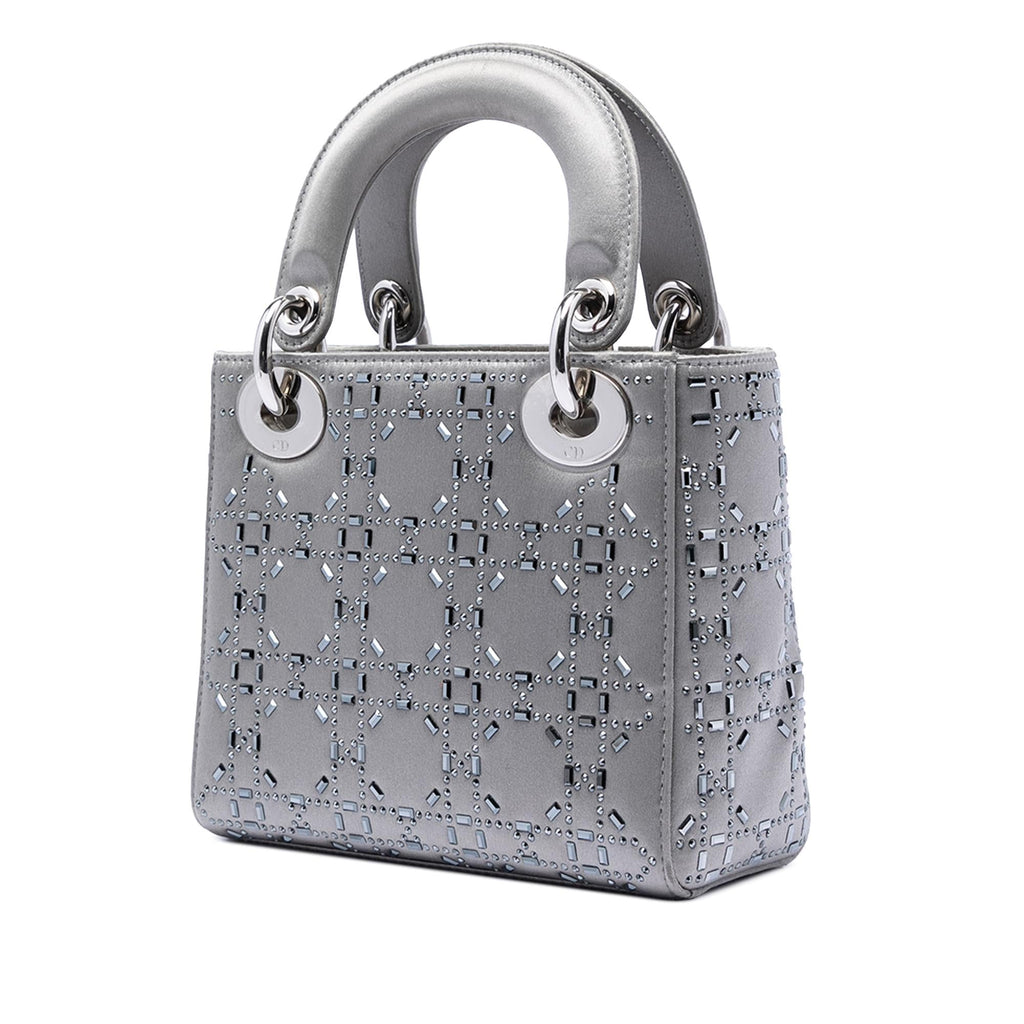 Dior Mini Satin Cannage Strass Crystal Embellished Lady Dior