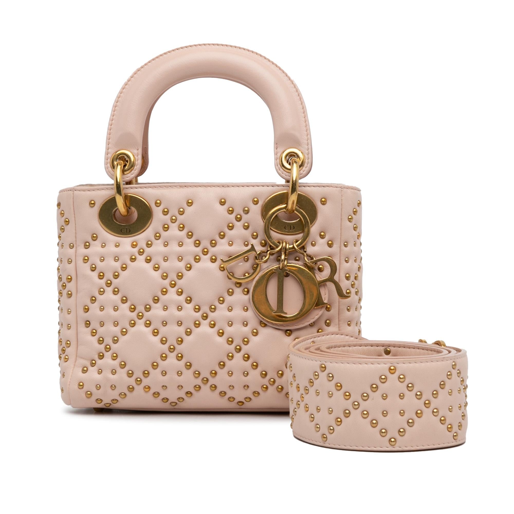 Dior Mini Studded Lambskin Cannage Supple Lady Dior (SHG-Xo4aTr)