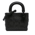 Dior Mini Ultra Matte Calfskin Cannage Studded Flower Lady Dior
