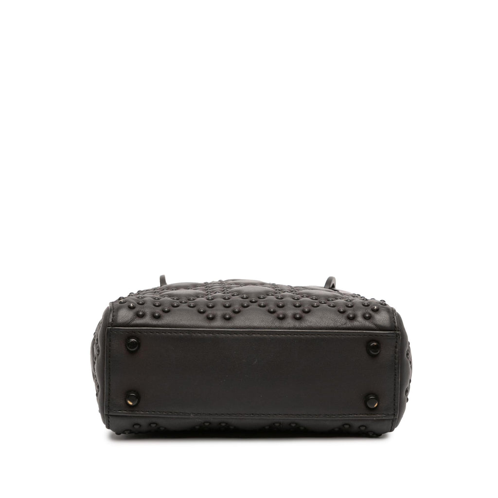 Dior Mini Ultra Matte Calfskin Cannage Studded Supple Lady Dior