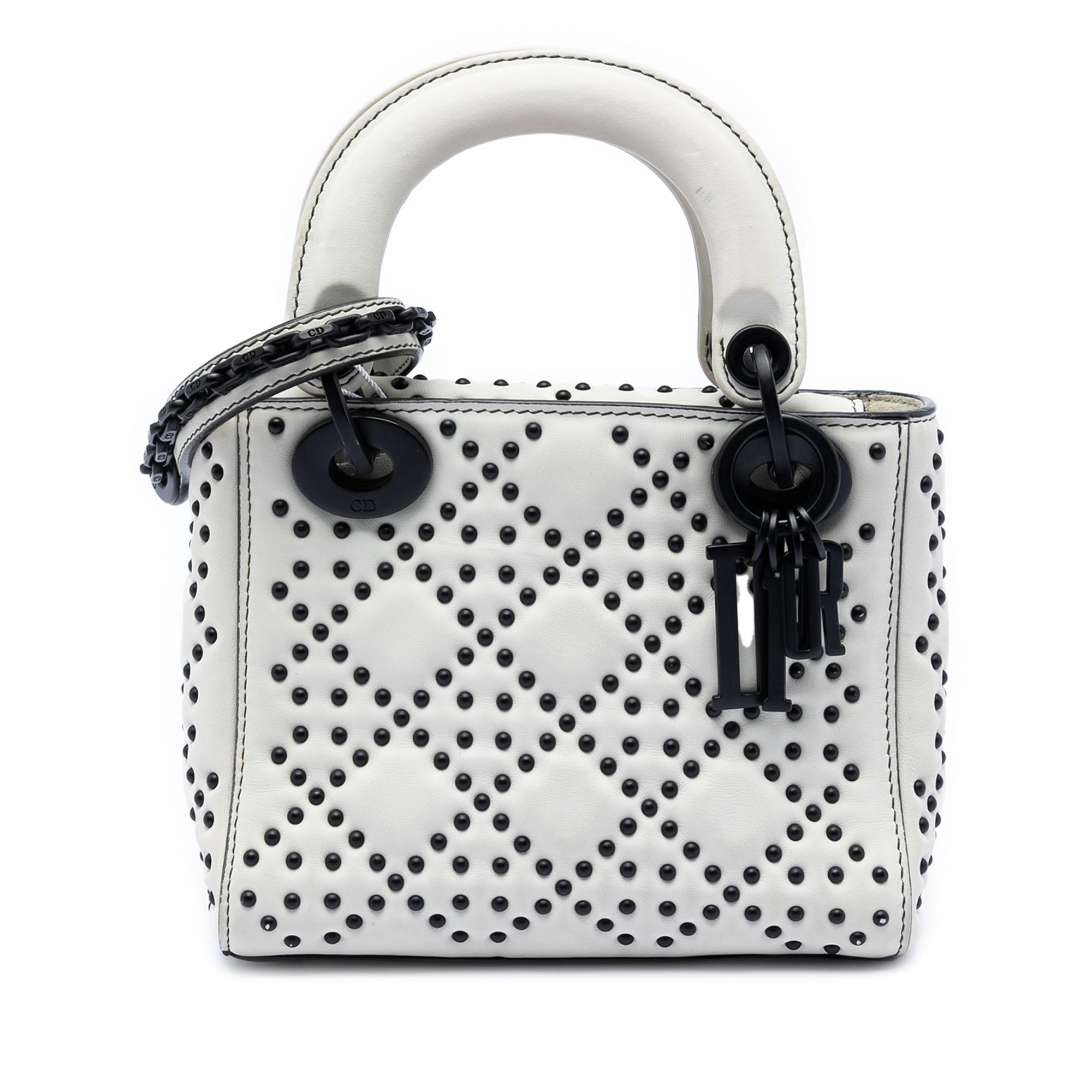 Dior Mini Ultra Matte Calfskin Cannage Studded Supple Lady Dior