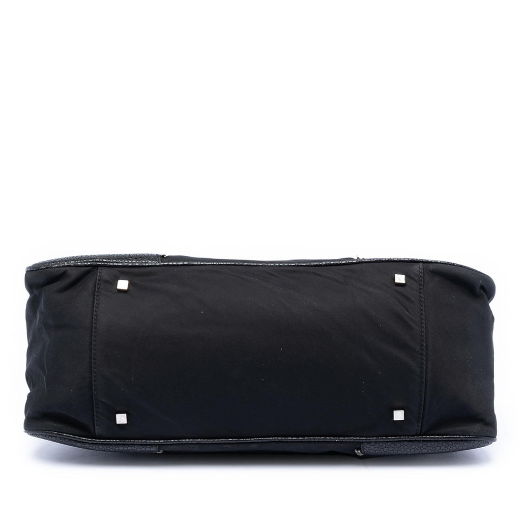 Dior Nylon and Calfskin Bow Handbag