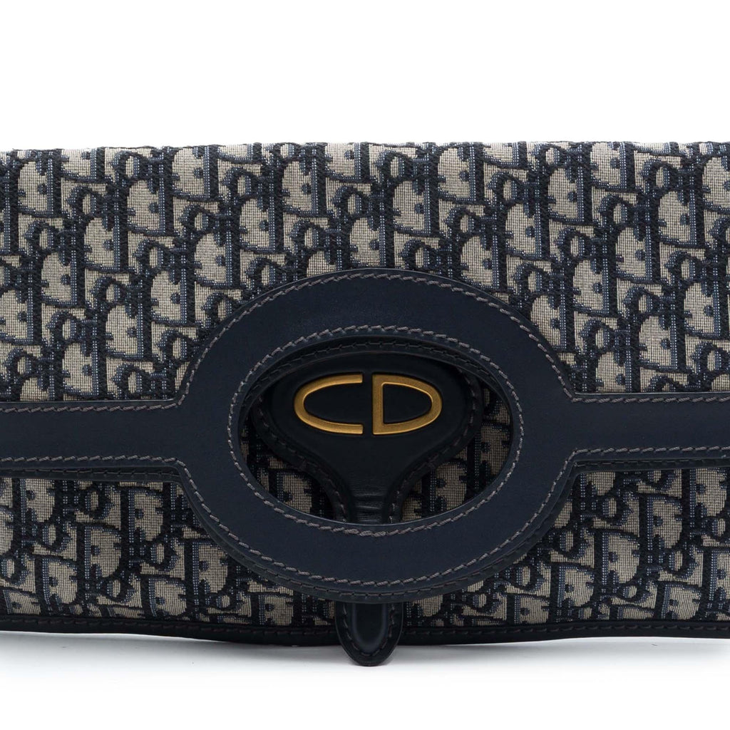 Dior Oblique Canvas Fold Over Clutch