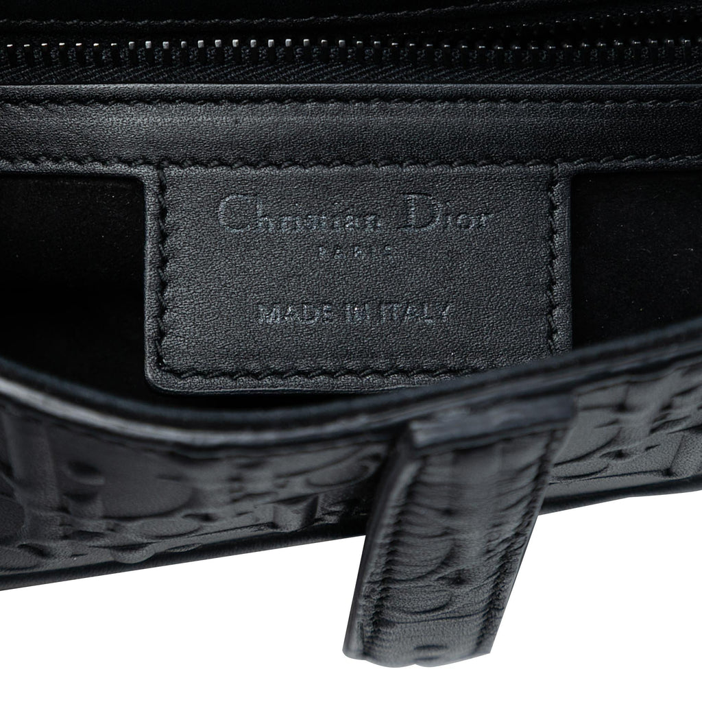 Dior Oblique Embossed Calfskin Saddle Bag