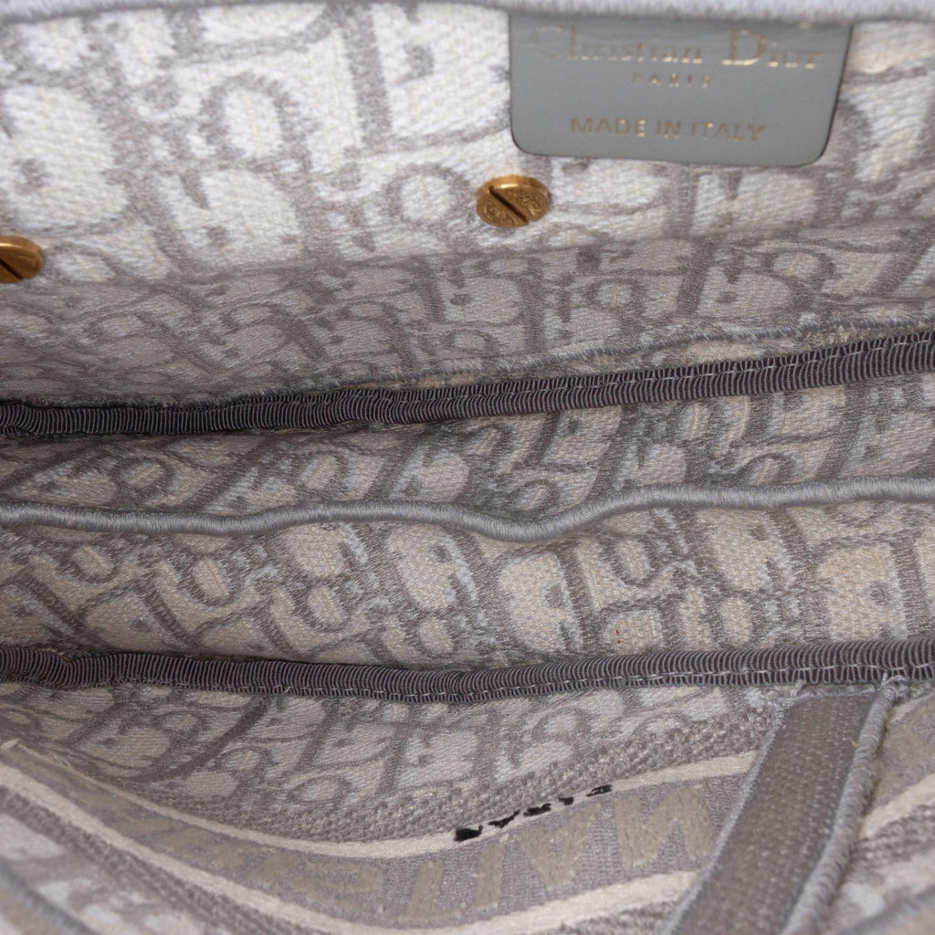 Dior Oblique Embroidered Canvas Saddle Bag