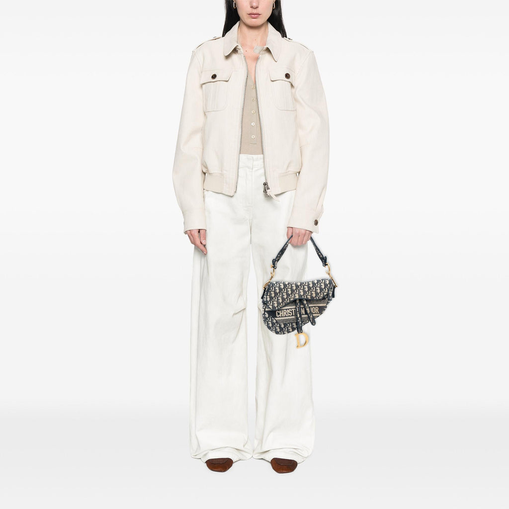 Dior Oblique Embroidered Canvas Saddle Bag