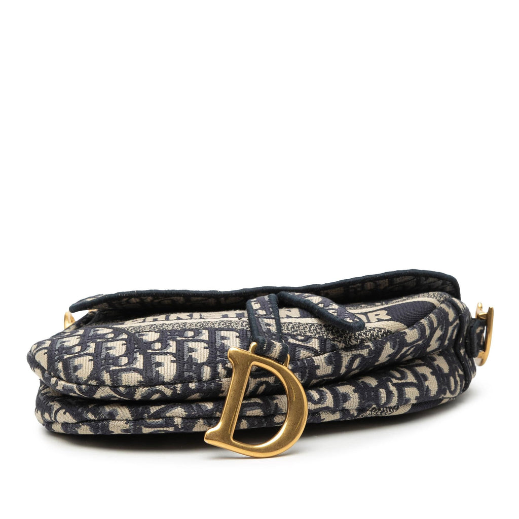 Dior Oblique Embroidered Canvas Saddle Bag