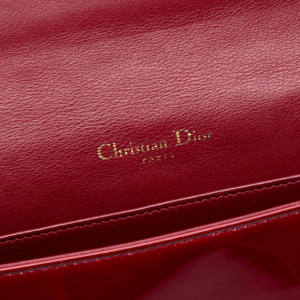 Dior Patent Cannage Lady Dior Chain Convertible Clutch