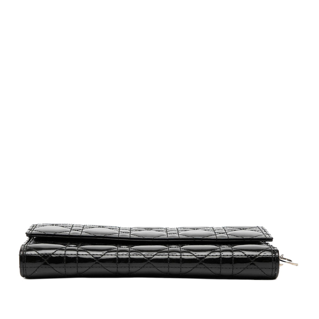 Dior Patent Cannage Lady Dior Wallet On Chain