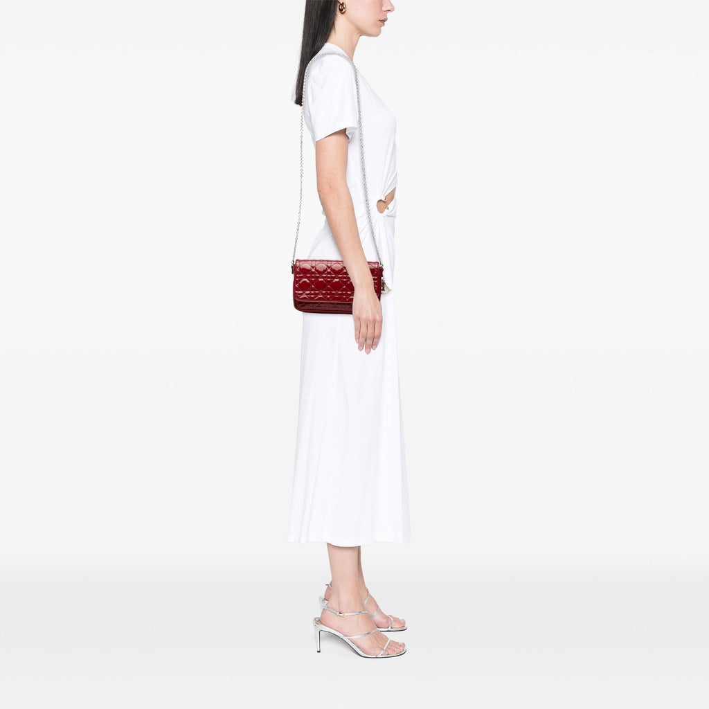 Dior Patent Cannage Lady Dior Wallet On Chain