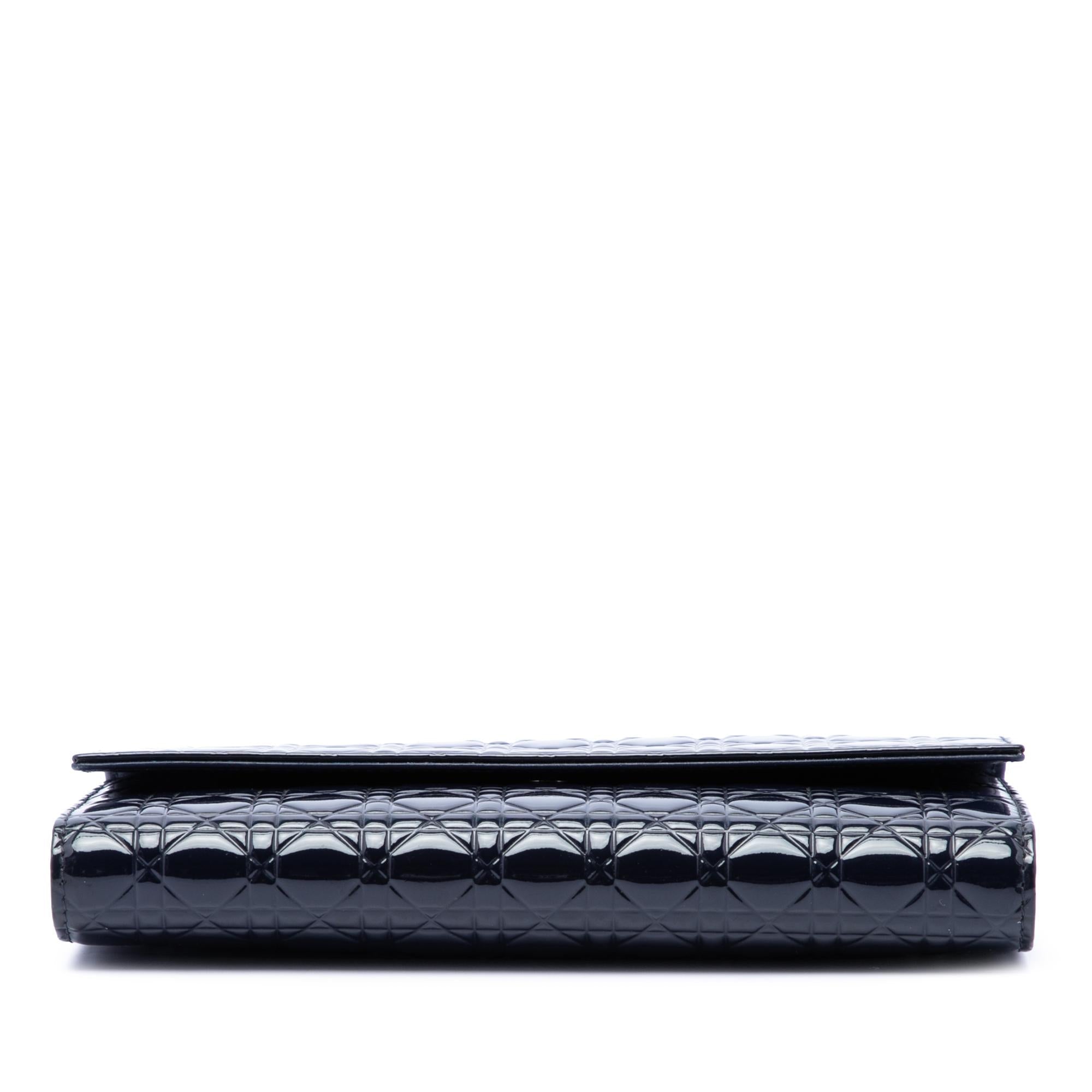 Dior Patent Cannage Lady Dior Wallet On Chain