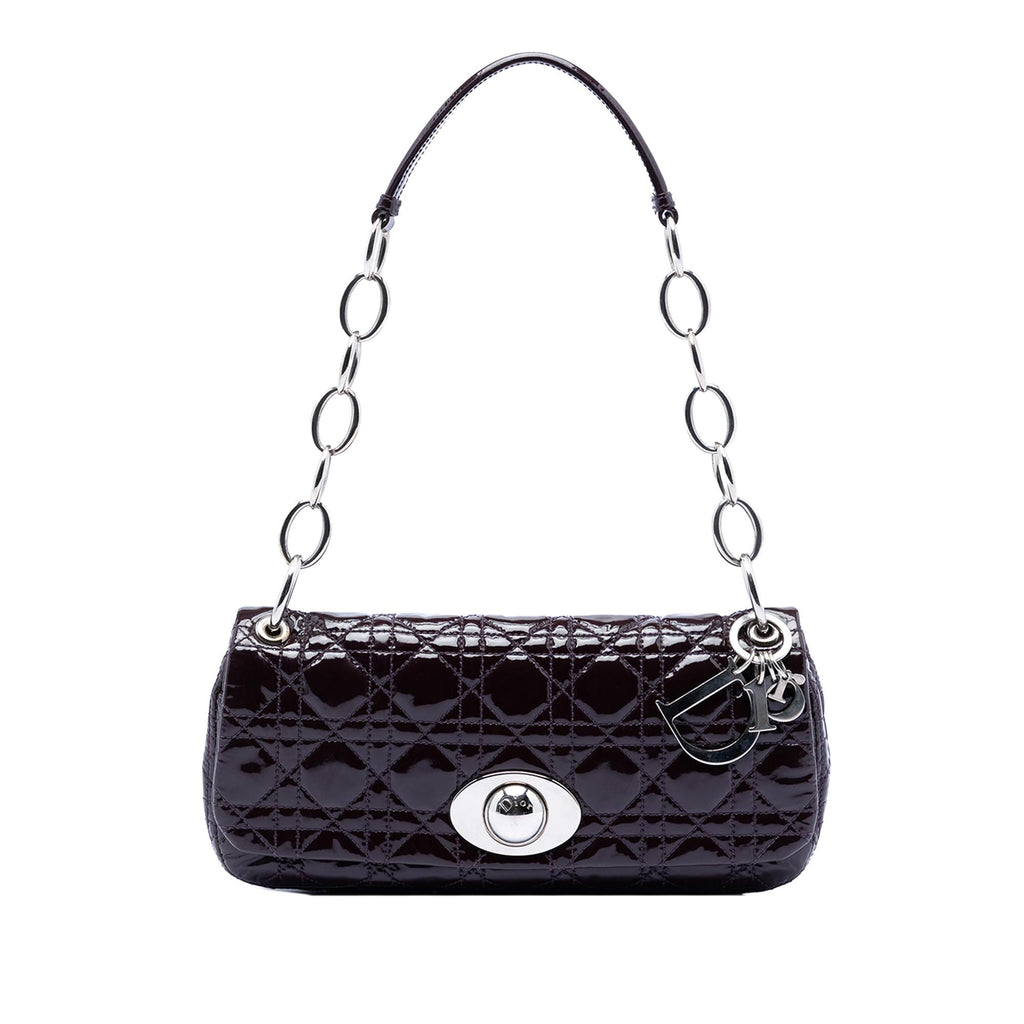 Dior Patent Cannage Rendezvous Shoulder Bag