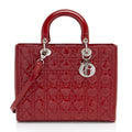 Dior Cannage Patent Leather Lady Dior Large Tote