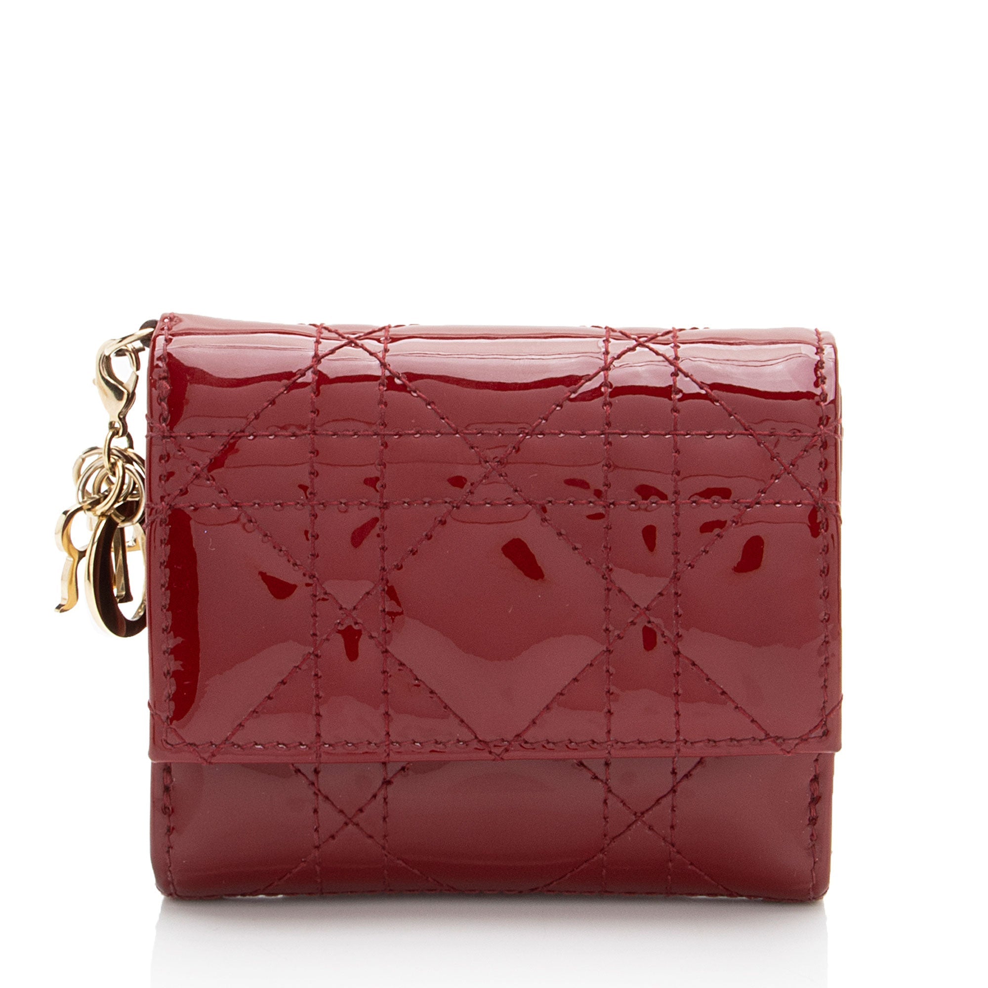 Dior Patent Leather Lady Dior Lotus Wallet