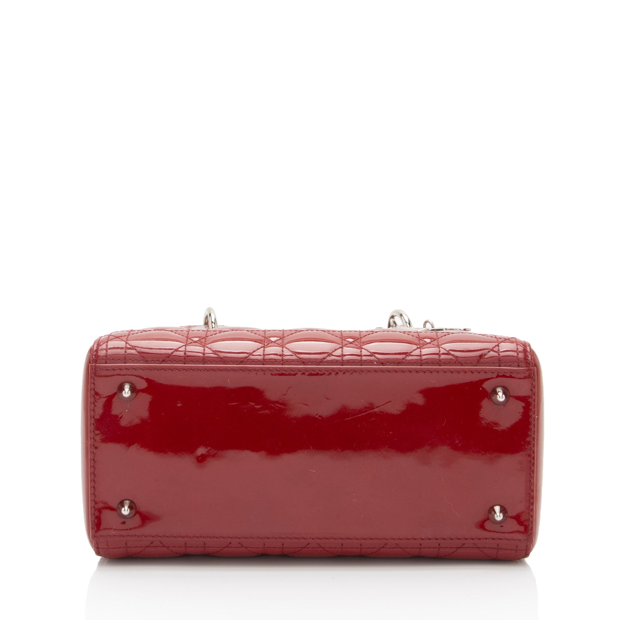 Dior Patent Leather Lady Dior Medium Tote (SHF-KM7Orb)