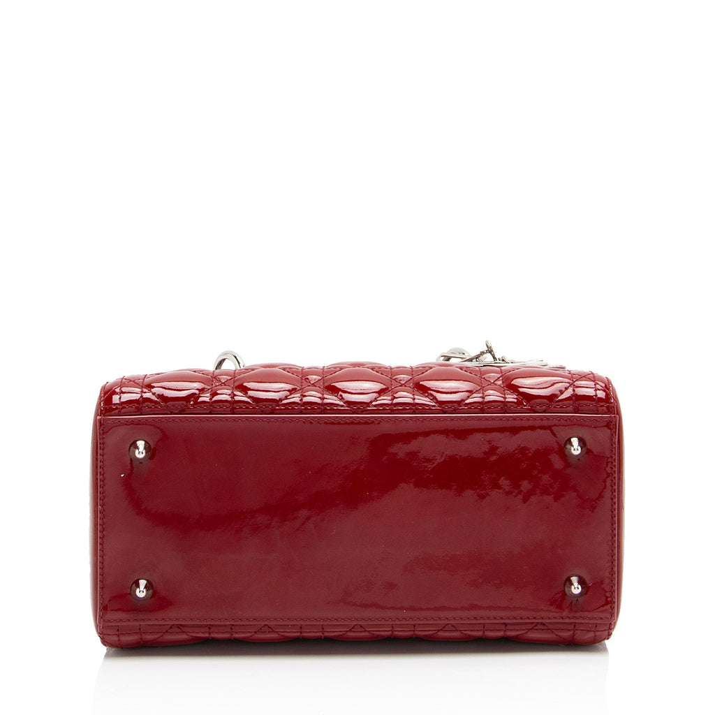 Dior Patent Leather Lady Dior Medium Tote (SHF-Wd5jCB)