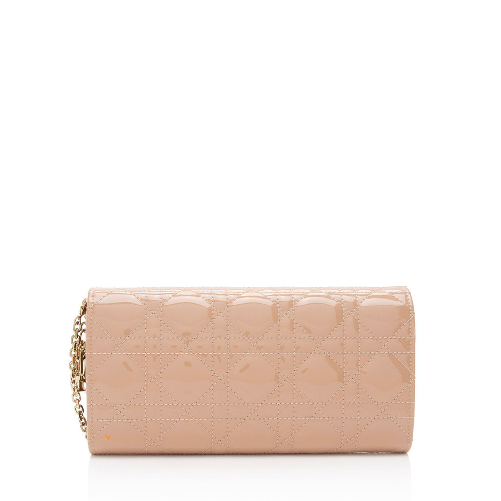 Dior Patent Leather Lady Dior Wallet on Chain