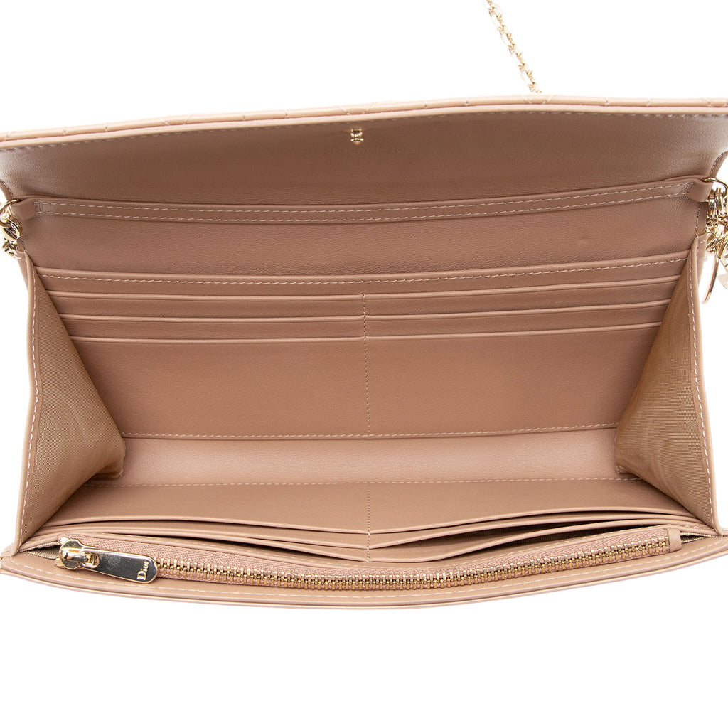 Dior Patent Leather Lady Dior Wallet on Chain
