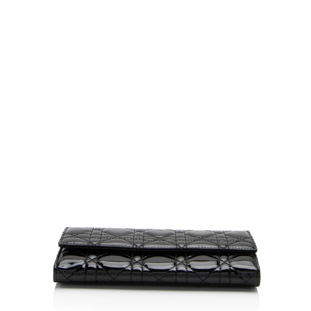 Dior Patent Leather Lady Dior Wallet on Chain