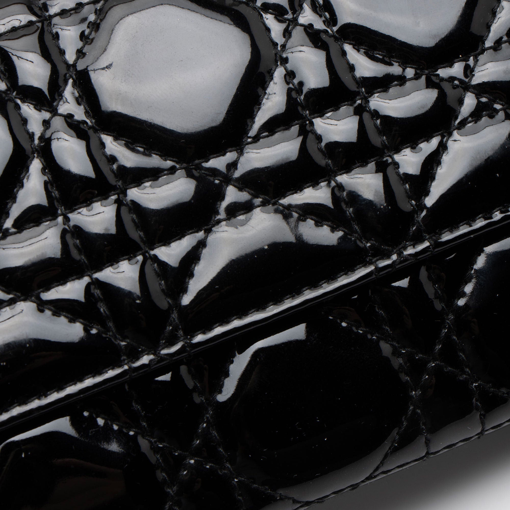 Dior Patent Leather Lady Dior Wallet on Chain
