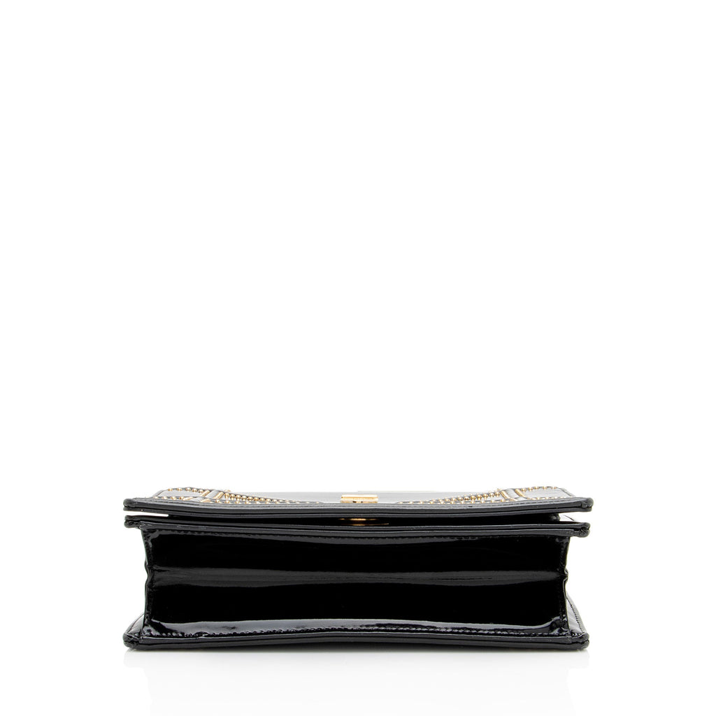 Dior Patent Leather Studded Diorama Small Shoulder Bag