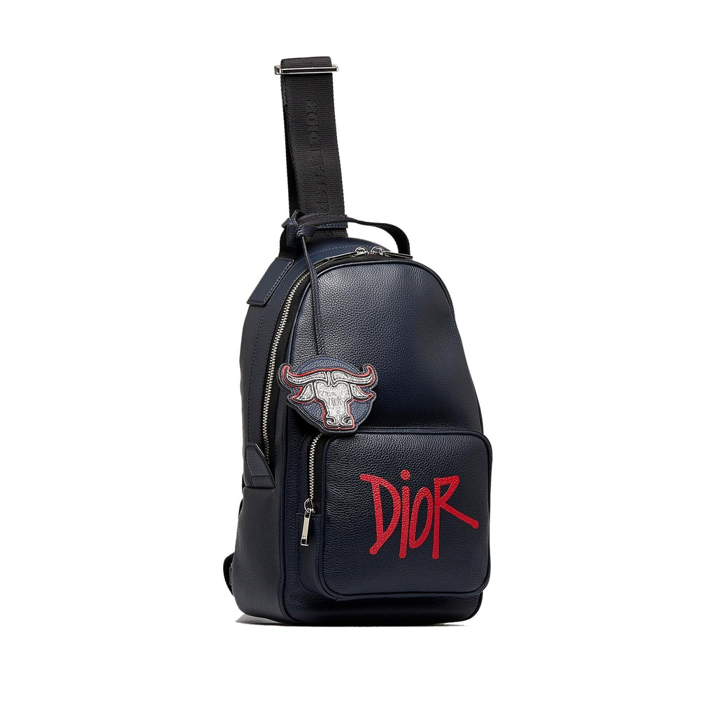 Dior Shawn Stussy Grained Calfskin Year of the Ox Sling Bag
