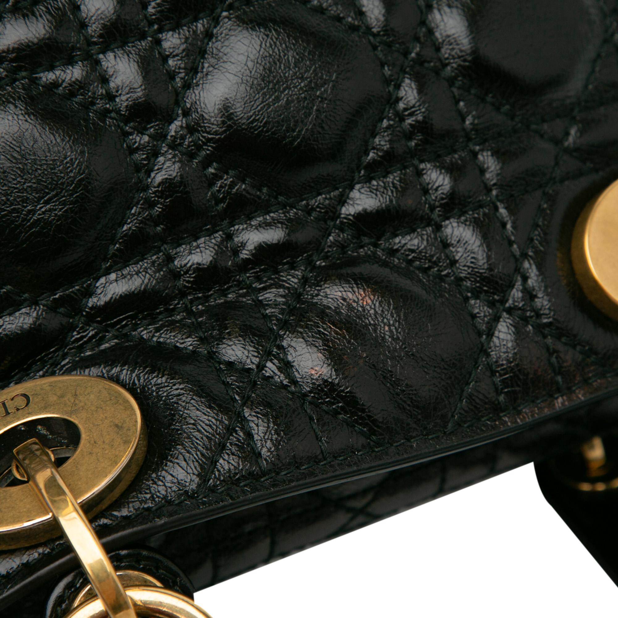 Dior Small Crinkled Patent Cannage Lucky Badges My Lady Dior (SHG-hlArBP)