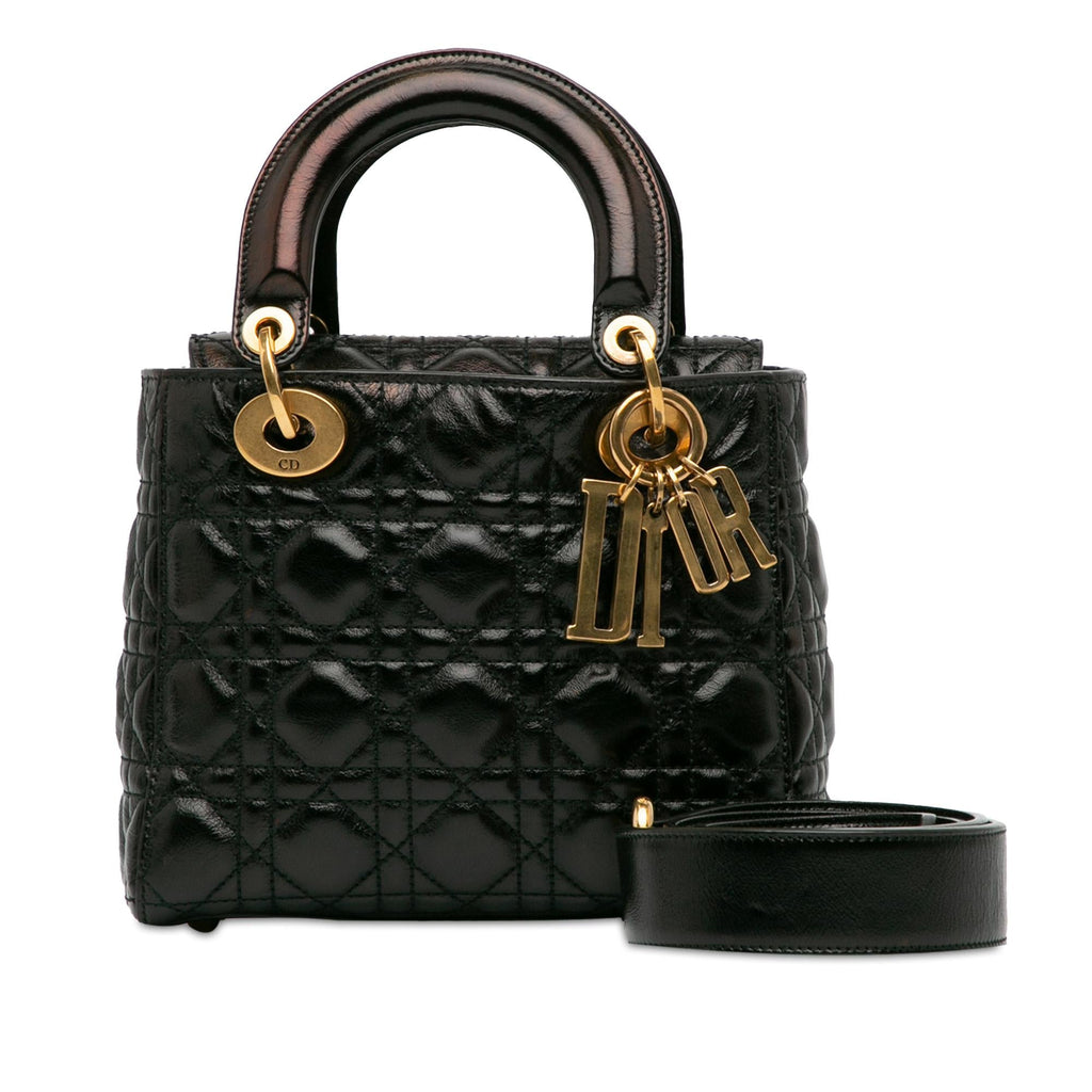 Dior Small Crinkled Patent Cannage Lucky Badges My Lady Dior (SHG-hlArBP)
