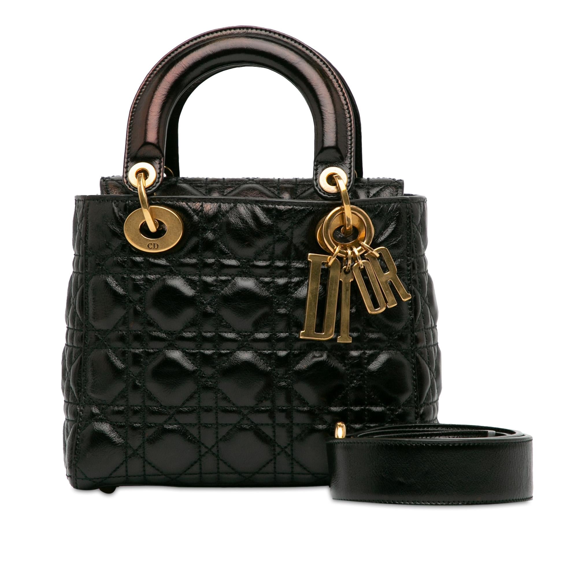 Dior Small Crinkled Patent Cannage Lucky Badges My Lady Dior (SHG-hlArBP)