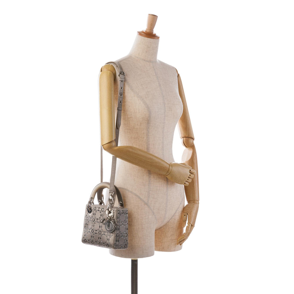 Dior Small Crinkled Patent Cannage Lucky Badges My Lady Dior (SHG-Skvge5)