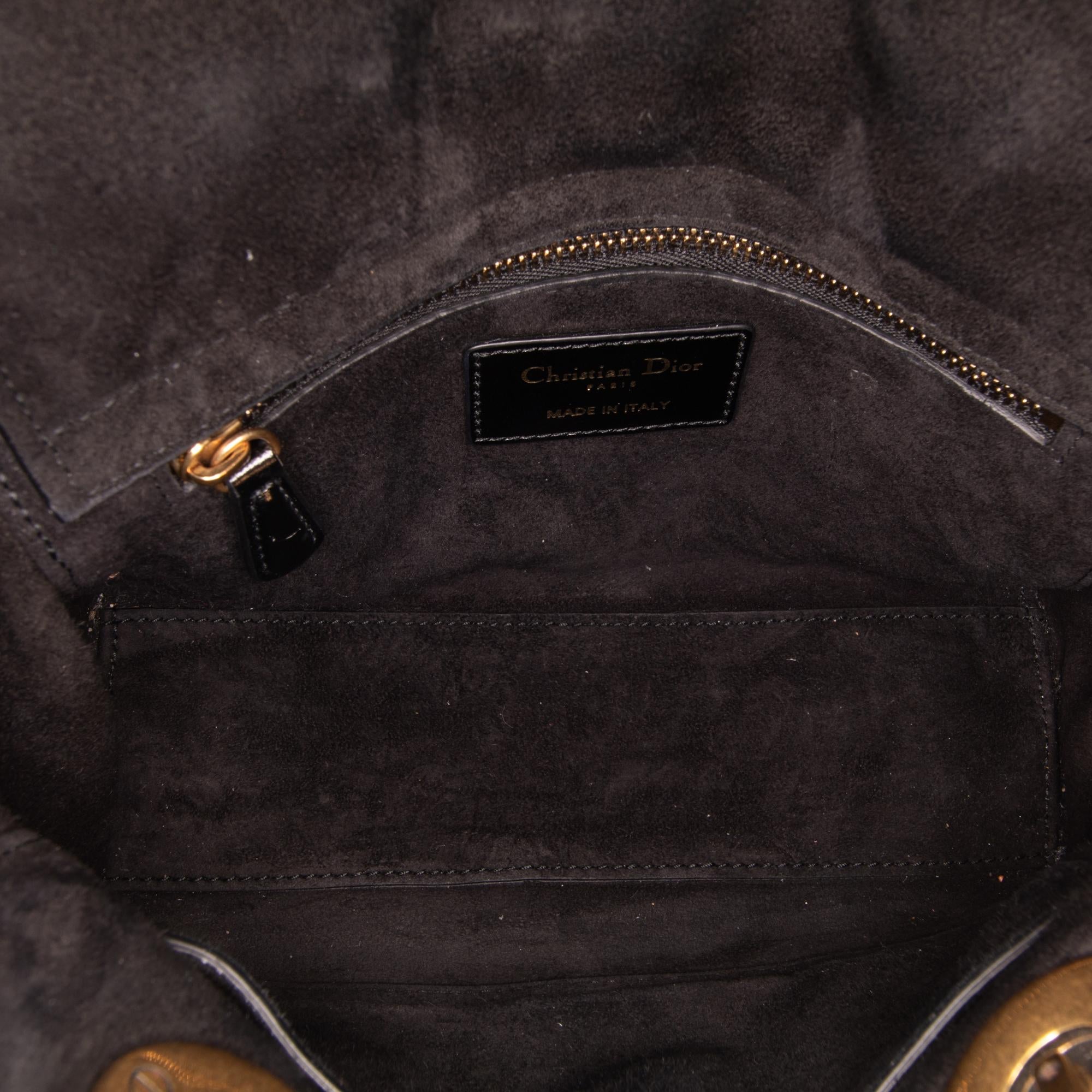 Dior Small Crinkled Patent Cannage Lucky Badges My Lady Dior (SHG-MjDnlI)