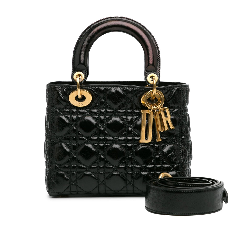 Dior Small Crinkled Patent Cannage Lucky Badges My Lady Dior (SHG-MjDnlI)