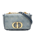 Dior Small Embroidered Denim Cannage Caro Bag