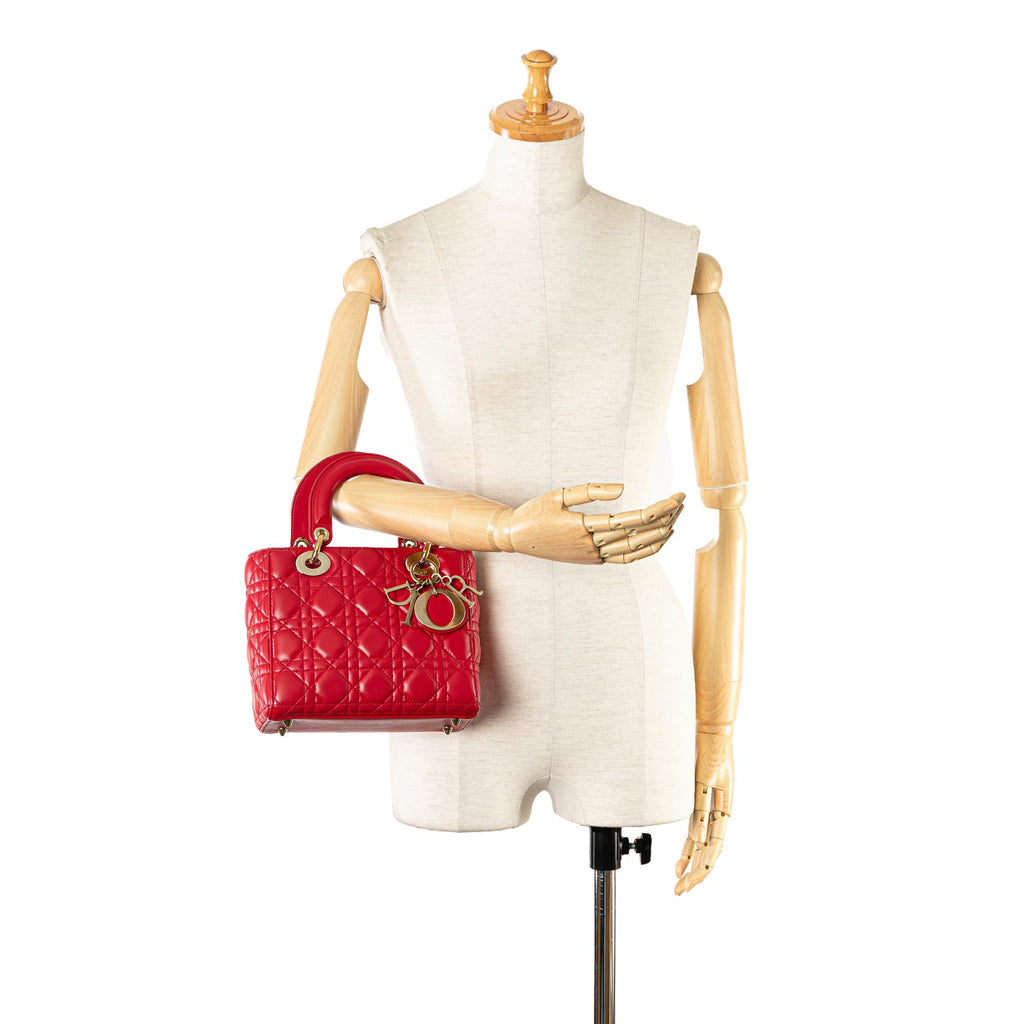 Dior Small Lambskin Cannage Lucky Badges My Lady Dior (SHG-dRVgbU)